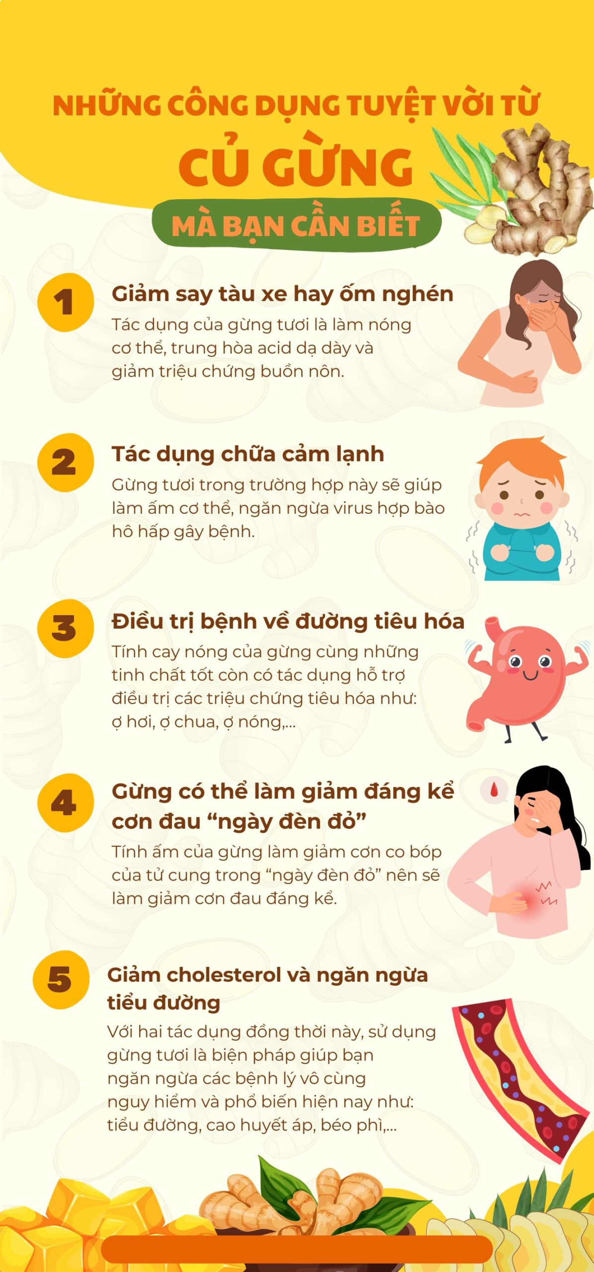 công dụng của gừng tươi